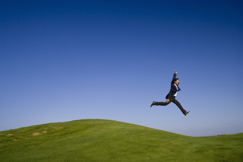 a giant step on a beautiful green and blue landscape